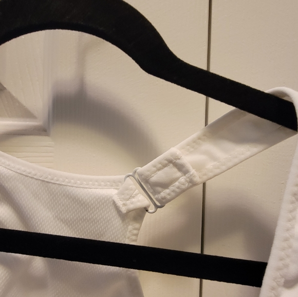 Sport Bra White Front Zipper-Up 2XL - Picture 7 of 8